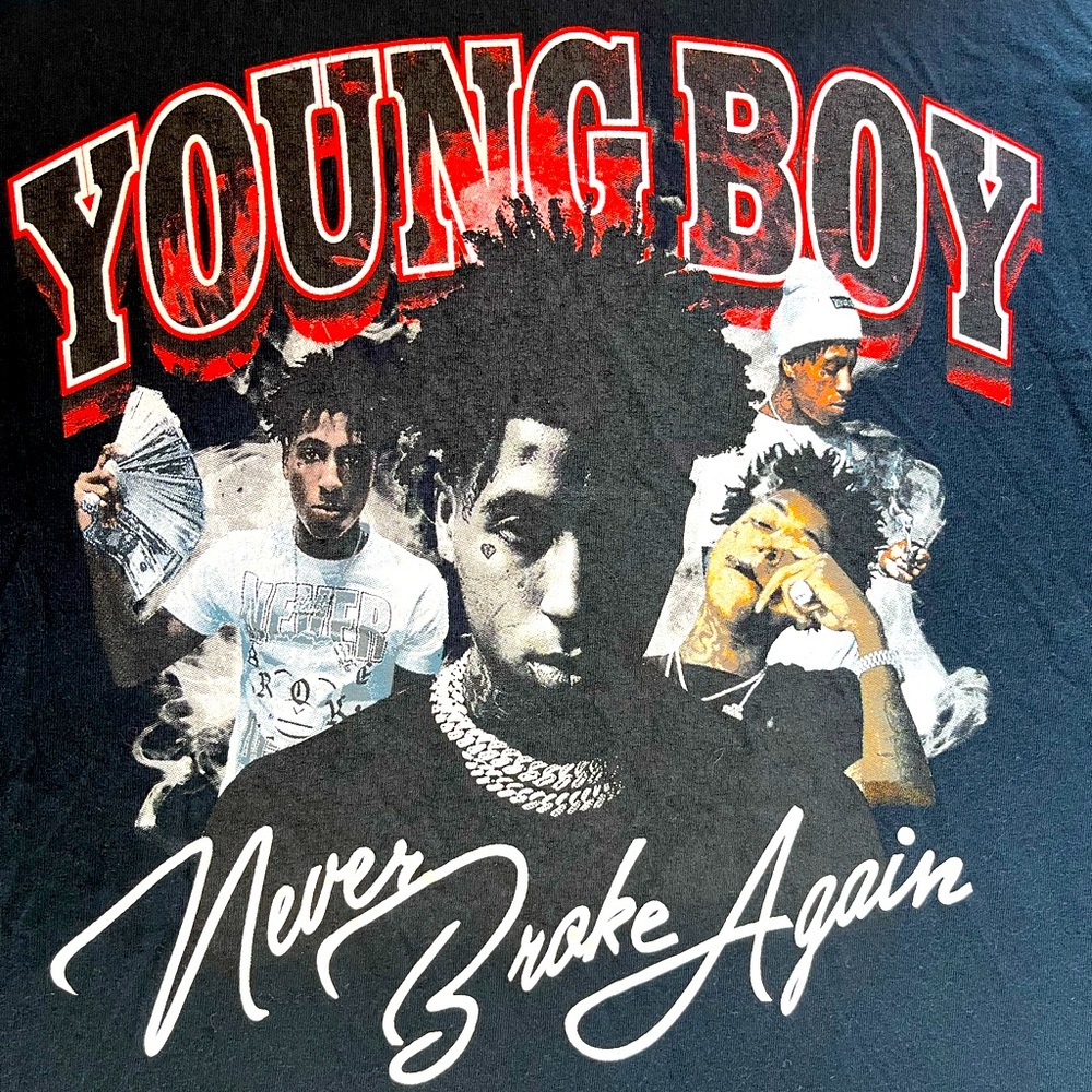 NBA YoungBoy Never Broke Again graphic Tee; Men’s small, black; band tee; fan